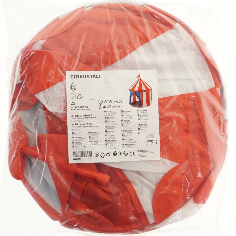 Rødt og hvidt cirkustelt fra IKEA (str. Ø 50 cm)