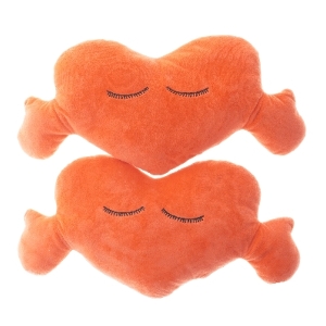 Orange hjertepuder (str. 45x23 cm)