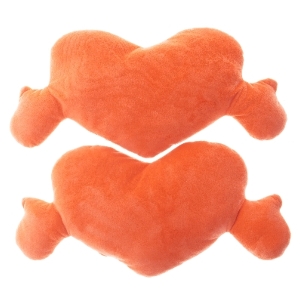 Orange hjertepuder (str. 45x23 cm)
