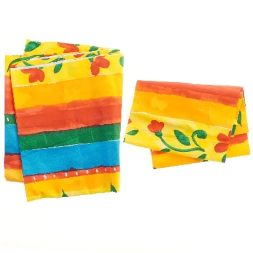 Nyt stof i friske farver (str. 140x25 & 142x222 cm)