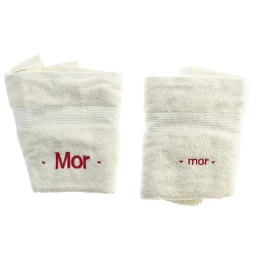 Hvide Mor-håndklæder, sæt af 2 