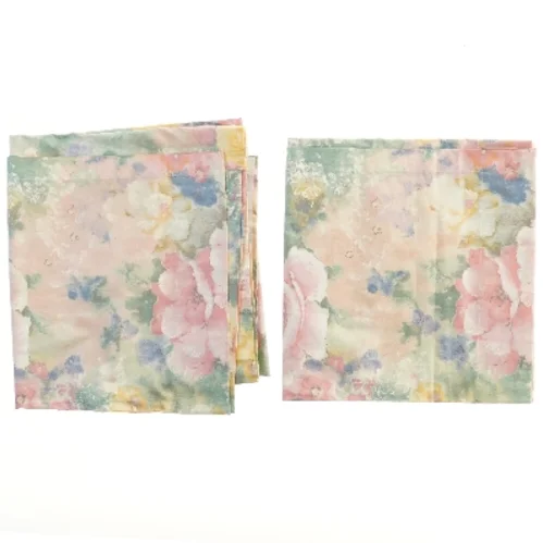 Ubrugte gardiner i fine pastelfarver med rynkebånd og hægter ( 2 stk 131x136 cm)