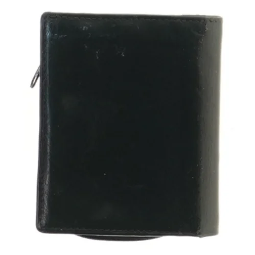 Sort læderpung med lynlås (str. 10,5x9 cm)