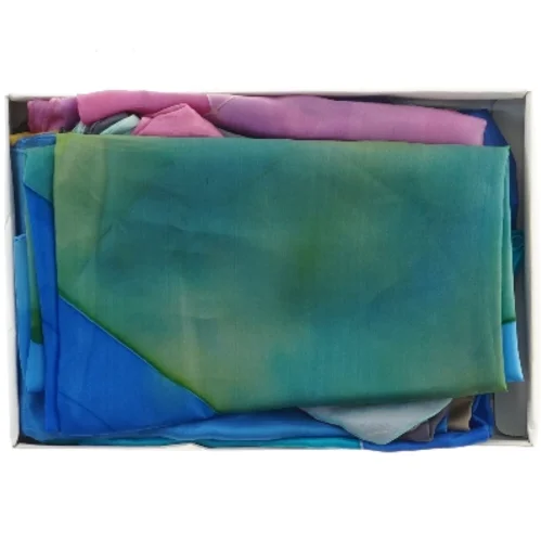 Håndmalede silketørklæder (8 stk) i ægte silke.