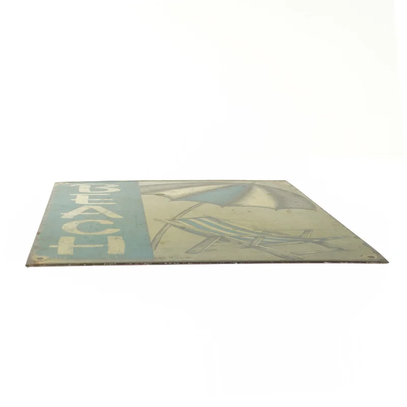 Metalskilt med strandtema fra Ib Laursen (str. 35x26,5 cm)