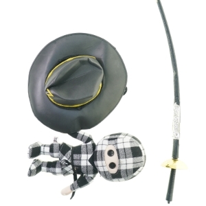 Zorro kostume (og ternet ninja) fra Er Ubi Es (str. Medium)