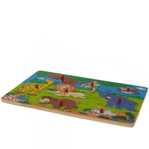 Knoppuslespil med dyr (str. 29,5x22 cm)