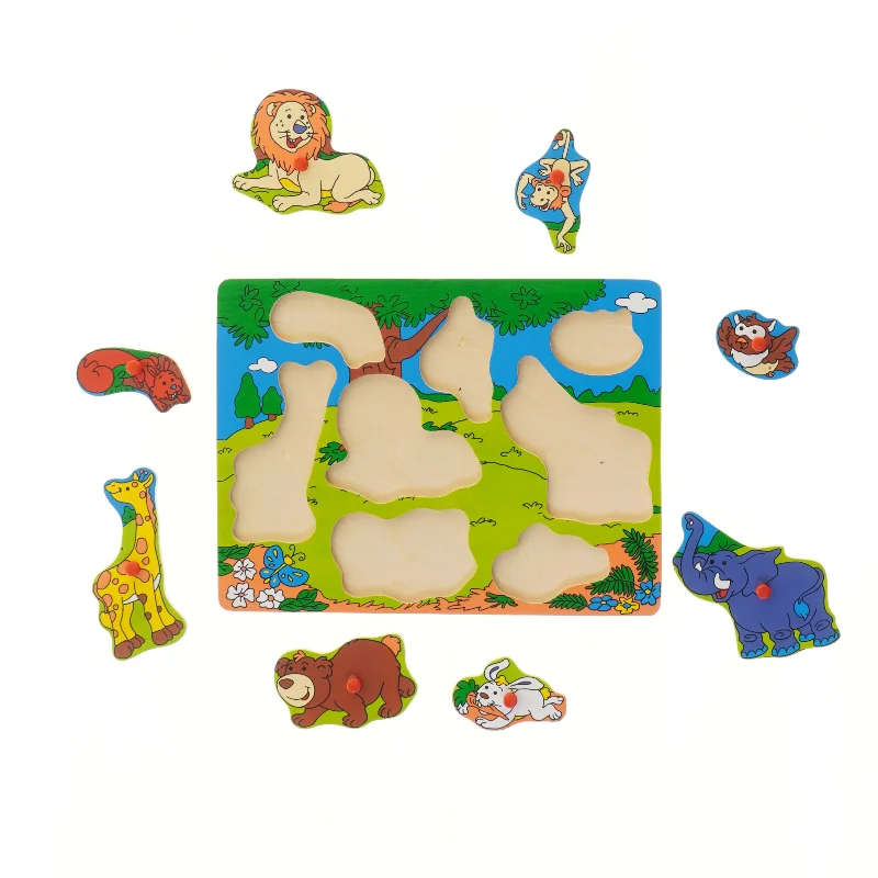 Knoppuslespil med dyr (str. 29,5x22 cm)