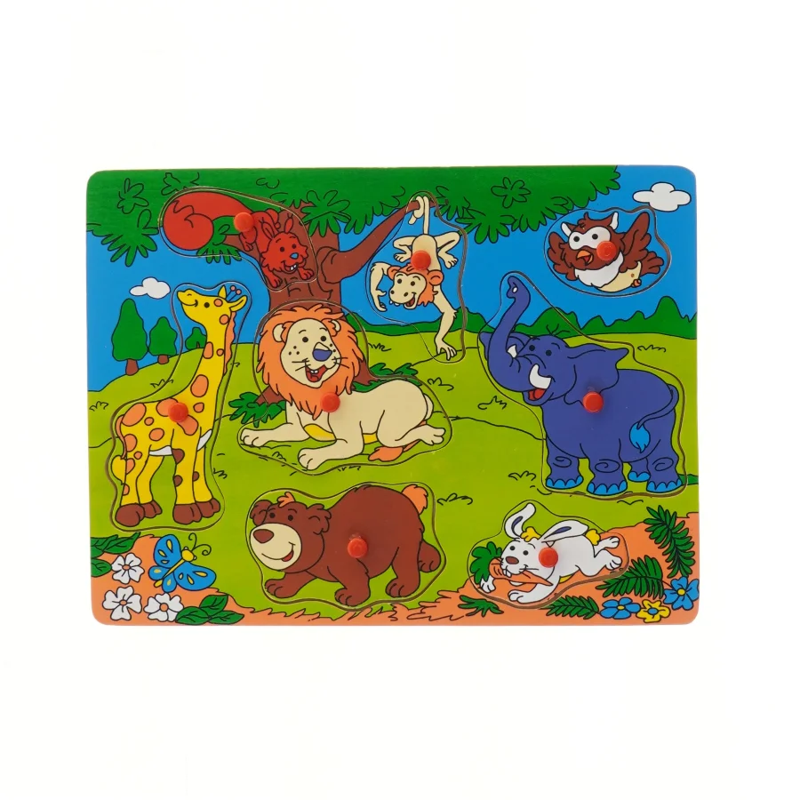 Knoppuslespil med dyr (str. 29,5x22 cm)