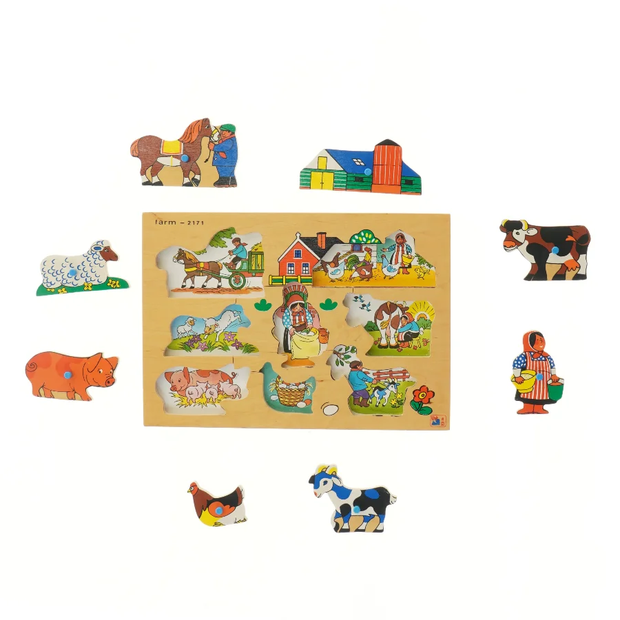 Bondegård træpuslespil (str. 29,5x21 cm)