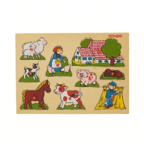 Træpuslespil med gårdmotiver (str. 29,5x21 cm)