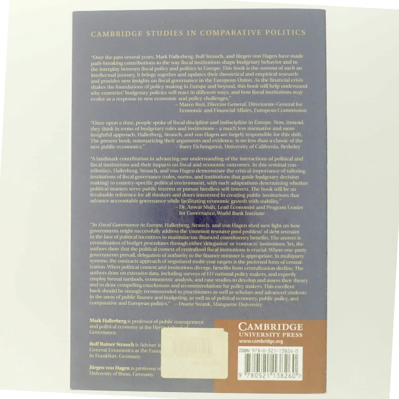 Fiscal governance in Europe af Mark Hallerberg (Bog)