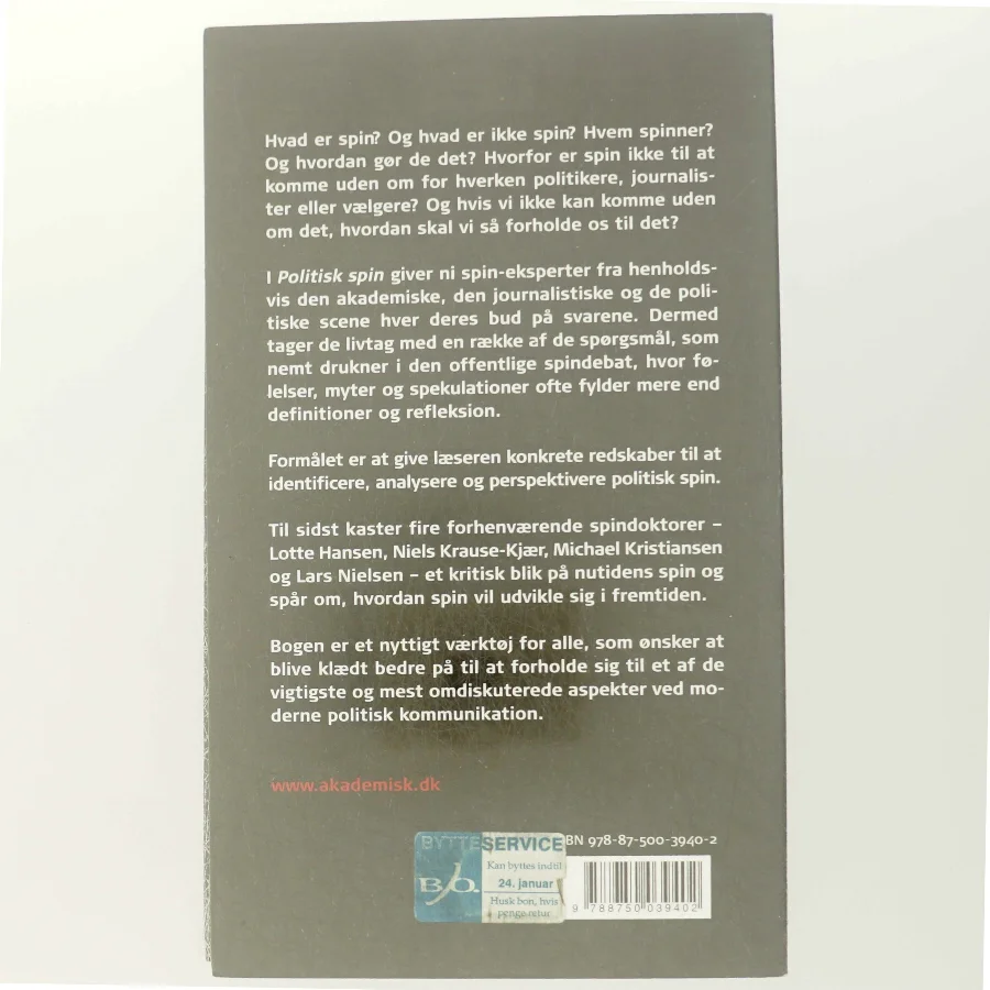 Politisk Spin Bog