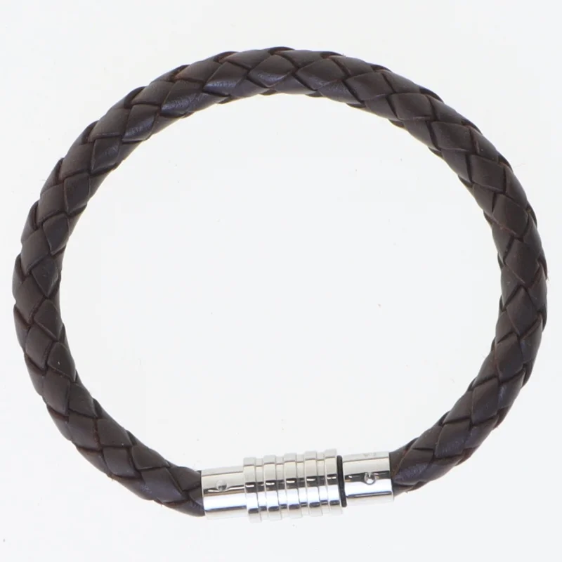 Læderarmbånd med magnetlås fra Kruse (str. Ø 7 cm)