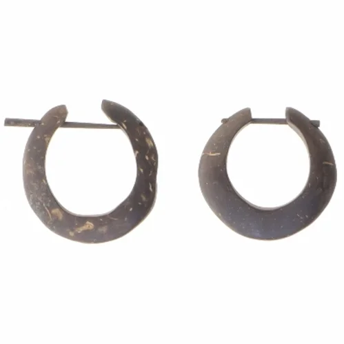 Mørke cirkulerede øreringe (str. Ø 3 cm)
