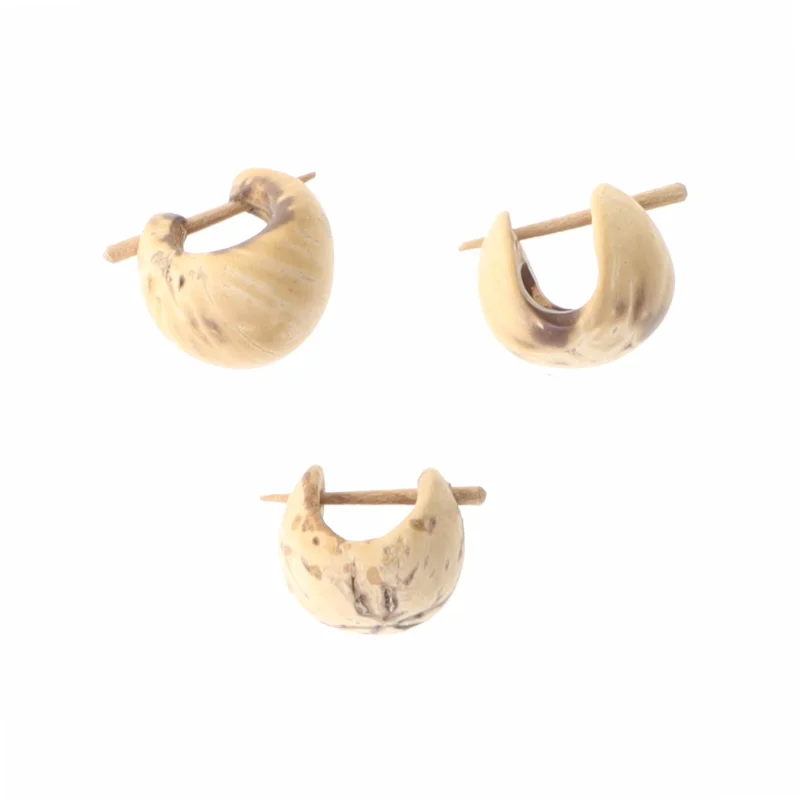 Vintage træøreringe (str. Ø 1,5 cm)