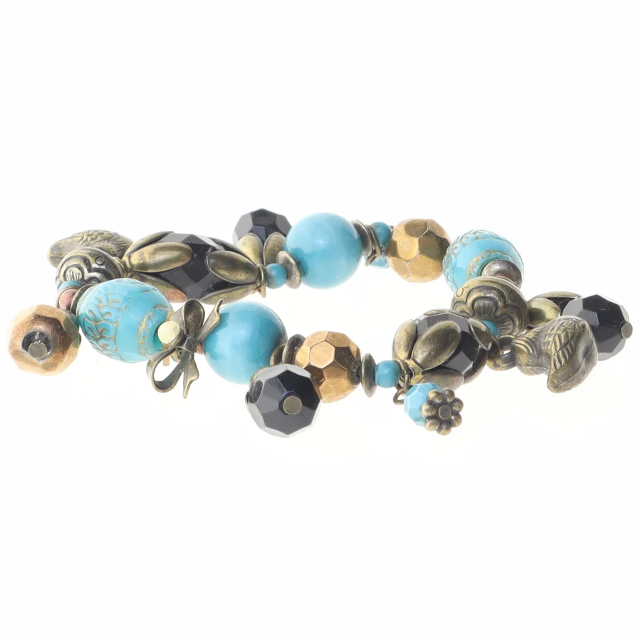 Perlearmbånd med charms (str. Ø 6 cm)