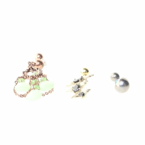 Navlepiercinger med vedhæng (str. 6,5 og 2,5 og 2 cm)