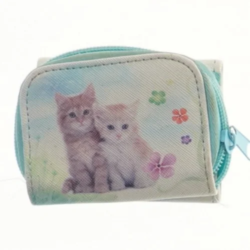 Pung med kattemotiv (str. 10x8 cm)