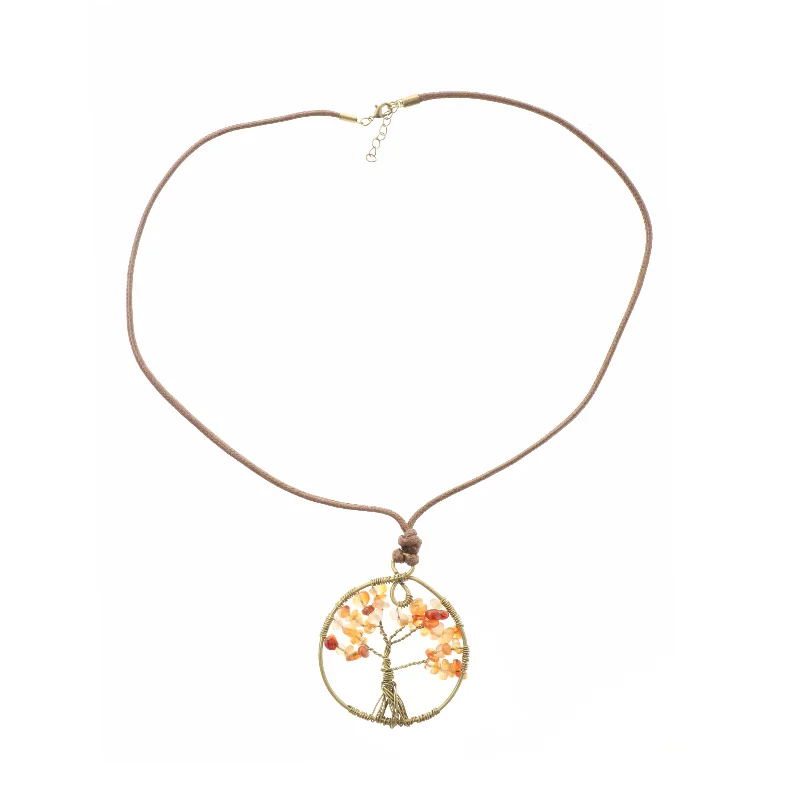 Halskæde med livets træ vedhæng (str. 33 cm)