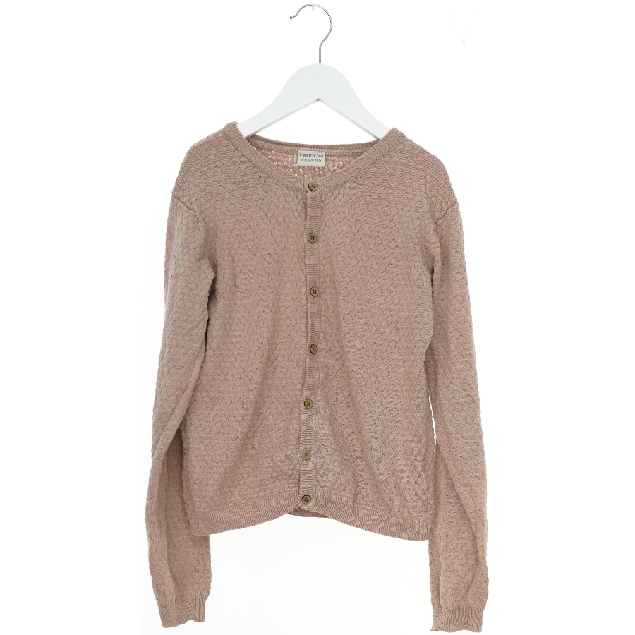 Lyserød cardigan med knaplukning fra Friends (str. 140)