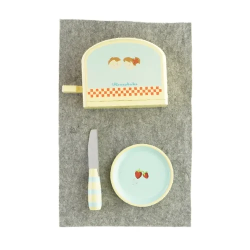 Legetøjs brødrister med tallerken og kniv fra Le Toy Van 