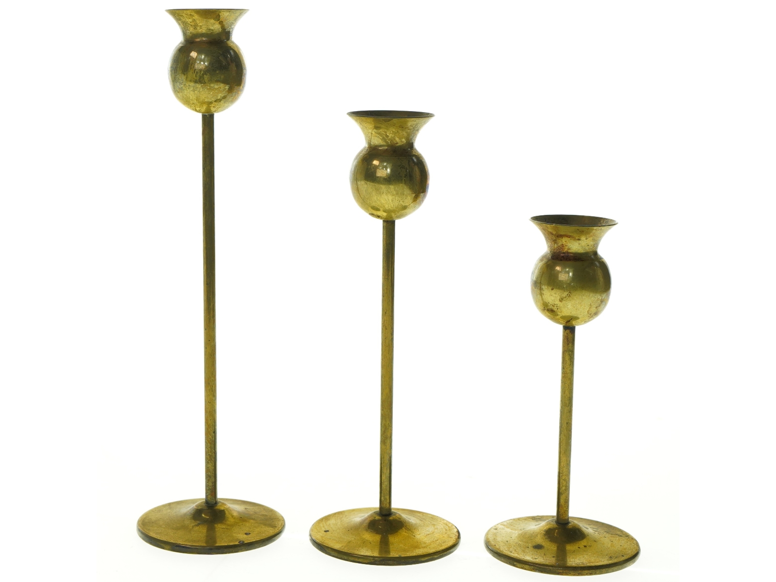 Messinglysestager (str. H 17-27 cm)