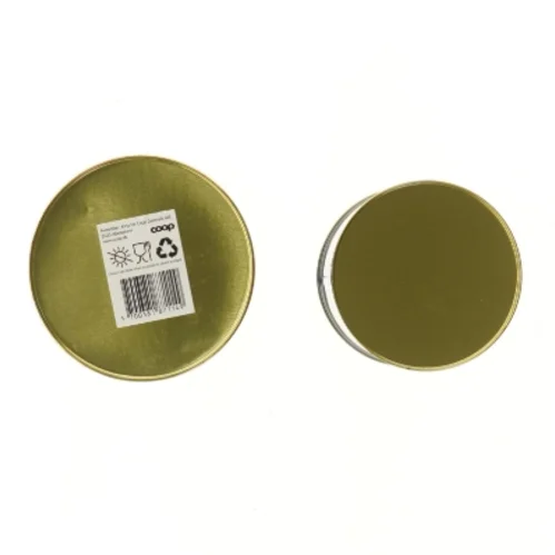 Metaldåser med bymotiv fra Coop (str. Ø 10 og 11,5 cm længde 13 og 18 cm)