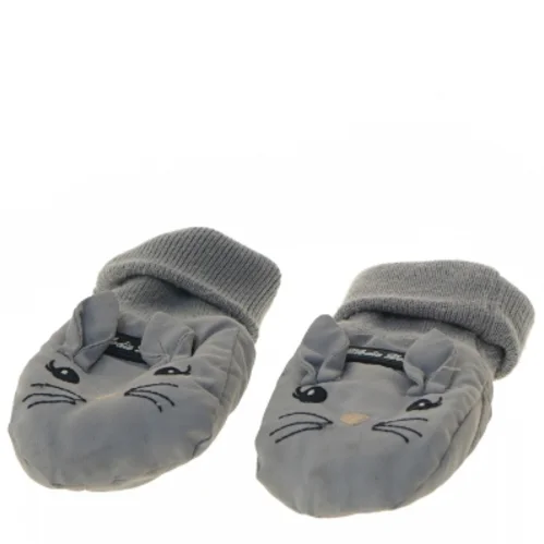 Grå baby vanter med musemotiv fra Elodie Details (str. 16 cm)