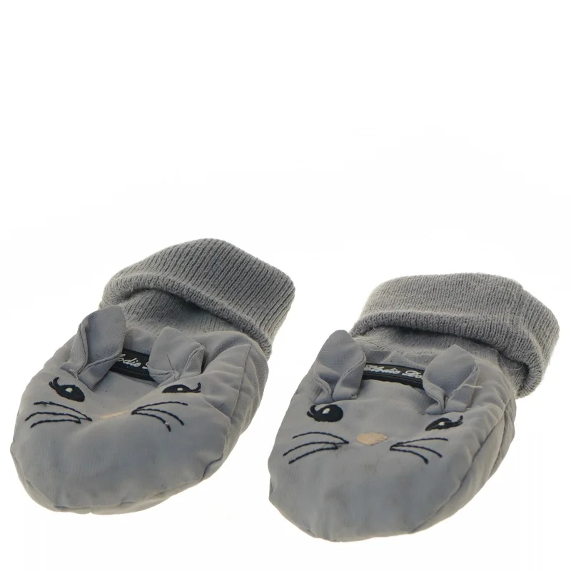 Grå baby vanter med musemotiv fra Elodie Details (str. 16 cm)