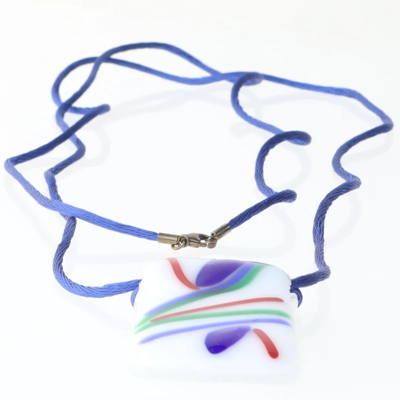 Glasvedhæng halskæde (str. 90 cm)