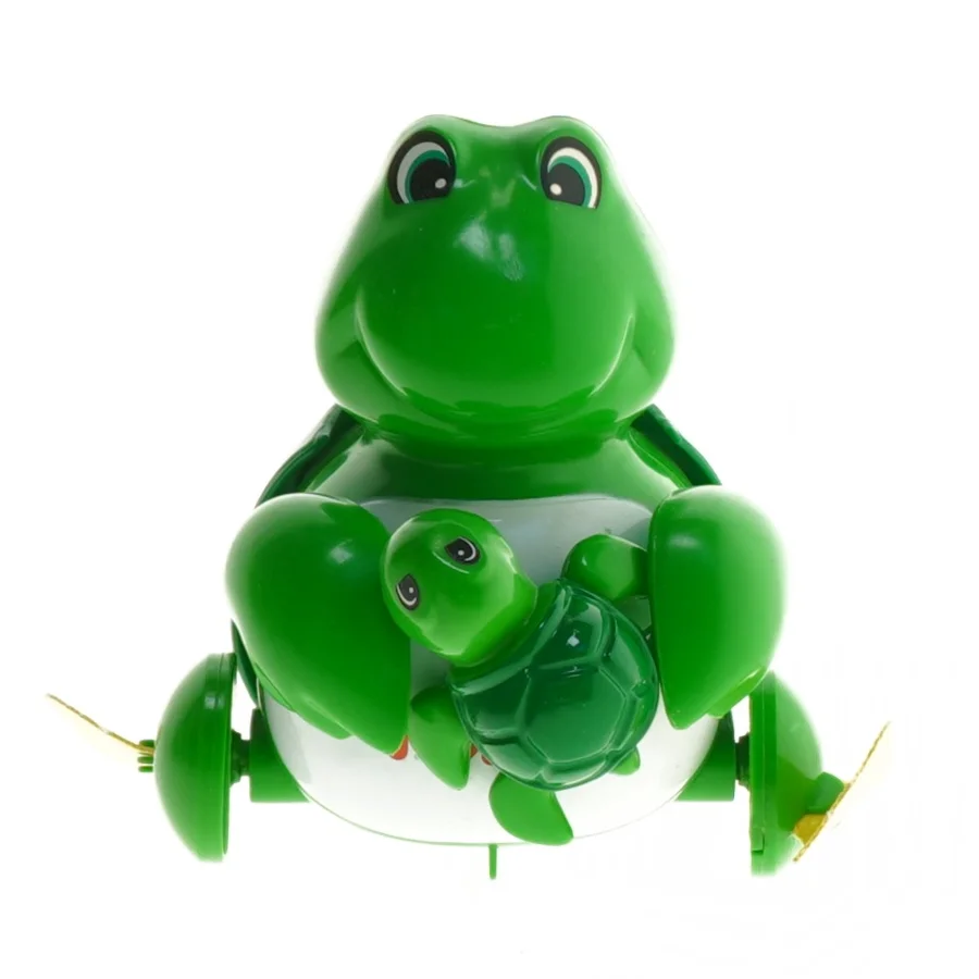 Plastik skildpaddedukke med baby skildpadde fra Tomy (str. 13x12 cm)