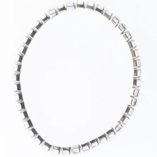 Sølv armbånd med sten (str. Ø 7 cm)