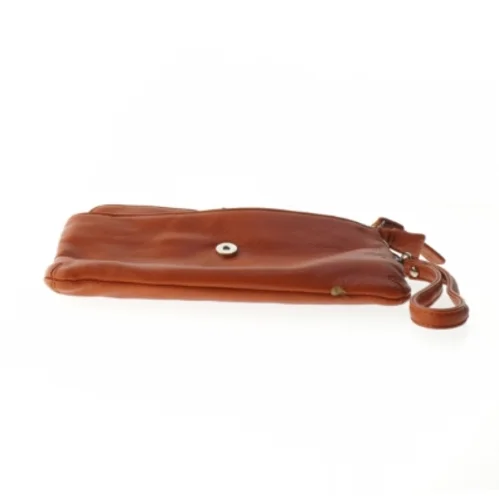 Orange clutch i læder fra Puccini (str. 15x23x1 cm)