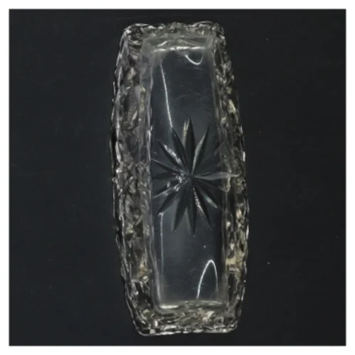 Rektangulær krystalskål (str. 11 cm)