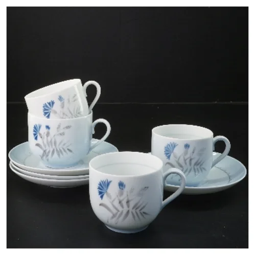 Bing & Grøndahl Kornblomst kaffekop (4 stk Ø 7 & 14 cm)