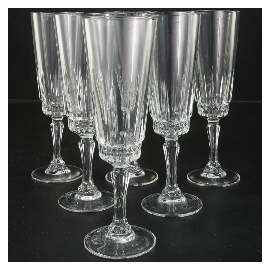 Champagneglas, 6 stk (Ø 6 cm længde 18,5 cm)