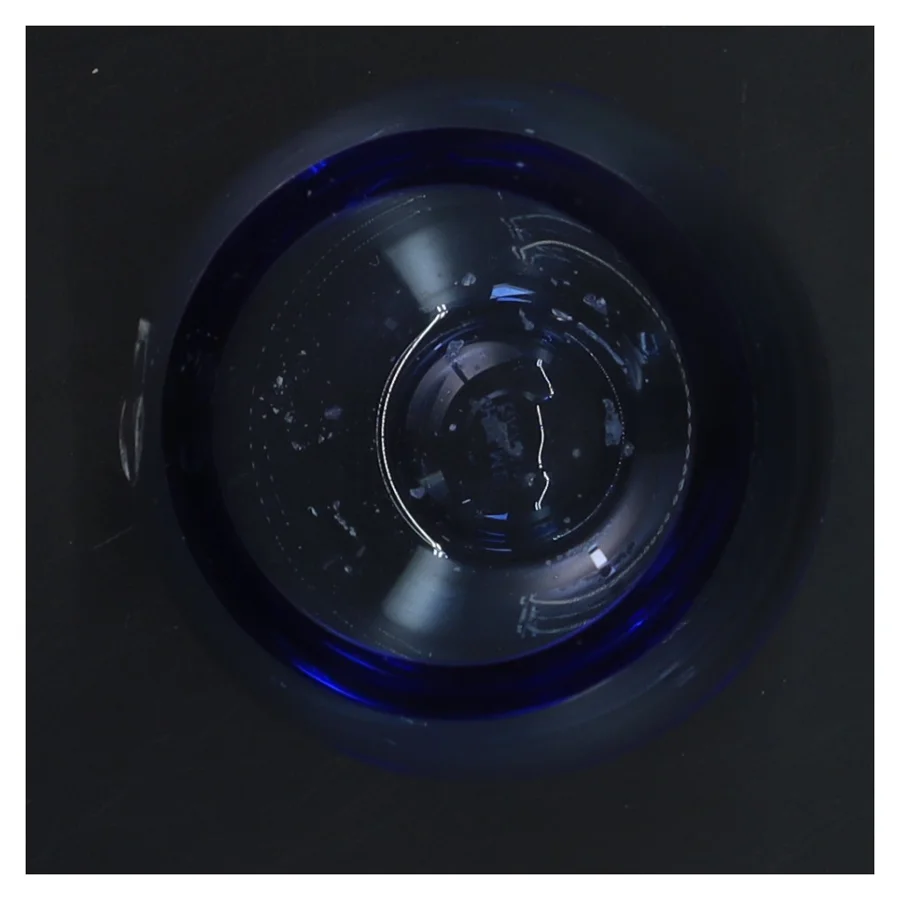 Blå fyrfadsstage fra Holmegaard (str. 8 cm)