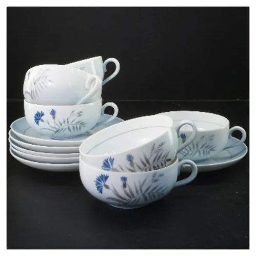 Bing & Grøndahl Kornblomst tekopper (6 stk Ø 10,5 & 16 cm)