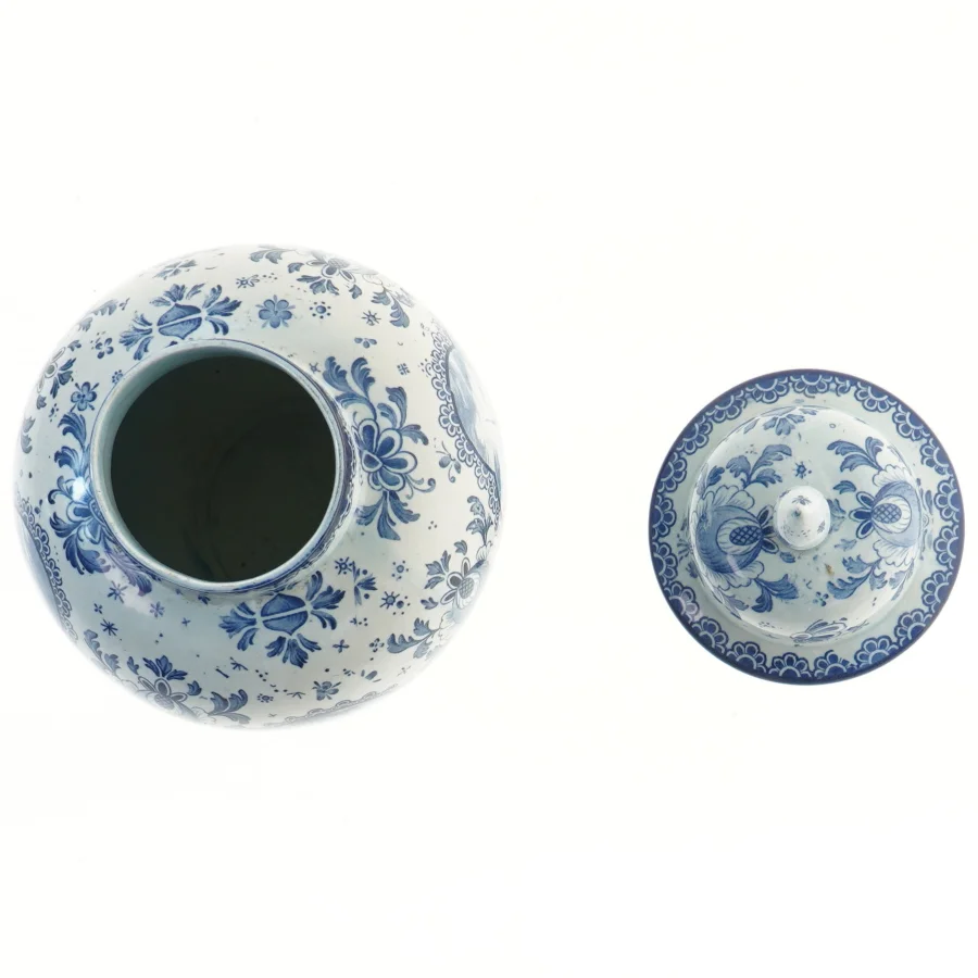 Porcelænskrukke med låg (str. 27x16 cm)