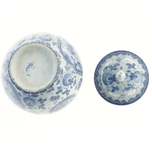 Porcelænskrukke med låg (str. 27x16 cm)