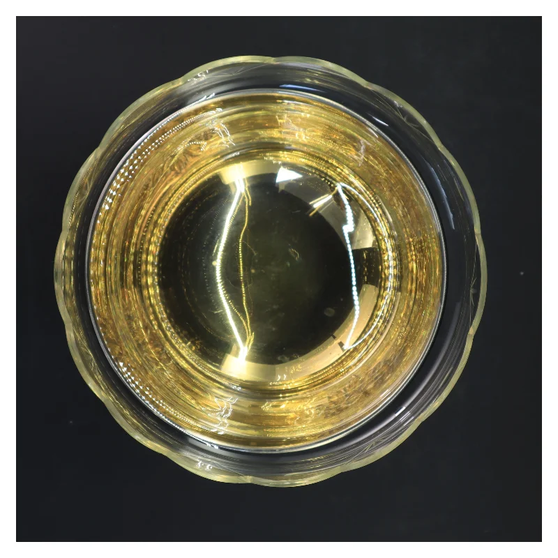 Glasskål med metal opsats (str. Ø 22 cm længde 19 cm)