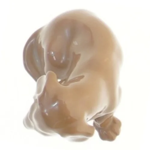 Porcelænsfigur af hund fra Bing & Grøndahl (str. 5,5x6x8 cm)