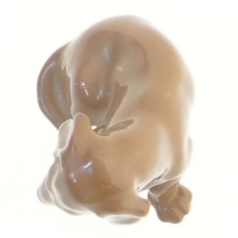 Porcelænsfigur af hund fra Bing & Grøndahl (str. 5,5x6x8 cm)