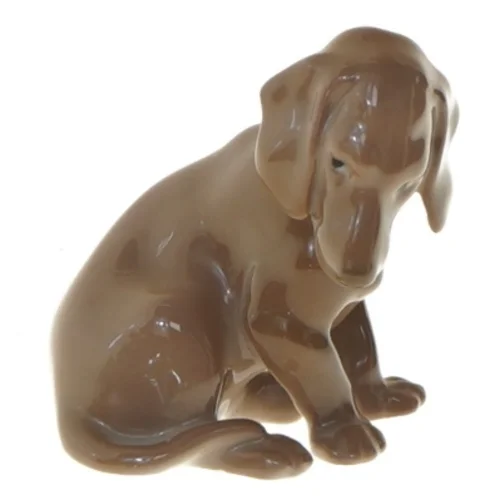 Porcelænsfigur af hund fra Bing & Grøndahl (str. 5,5x6x8 cm)
