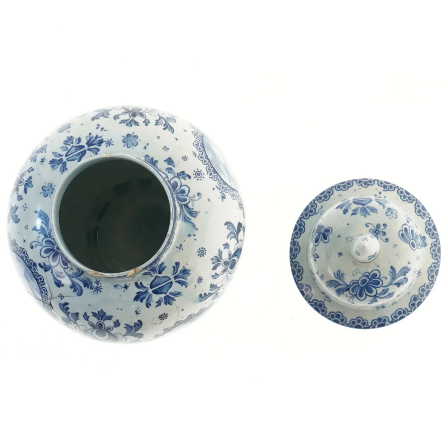 Porcelænskrukke med låg (str. 27x16 cm)