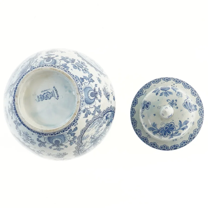 Porcelænskrukke med låg (str. 27x16 cm)